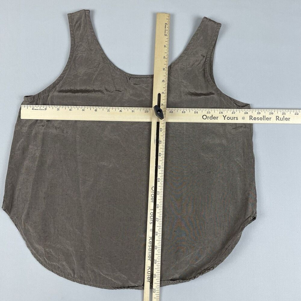 Benjamin Jay Boutique Sleeveless Silky Tank Top Women’s 12 Green/Brown Vintage - Picture 8 of 11